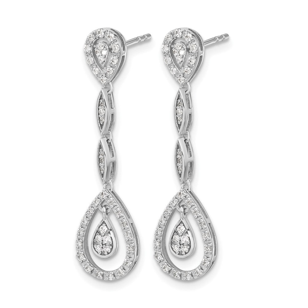 14K Weißgold Diamant-Ohrhänger in Tropfenform