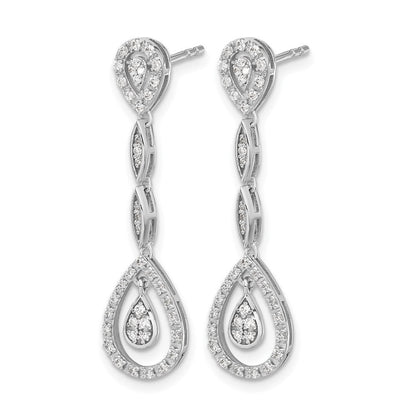 14K Weißgold Diamant-Ohrhänger in Tropfenform