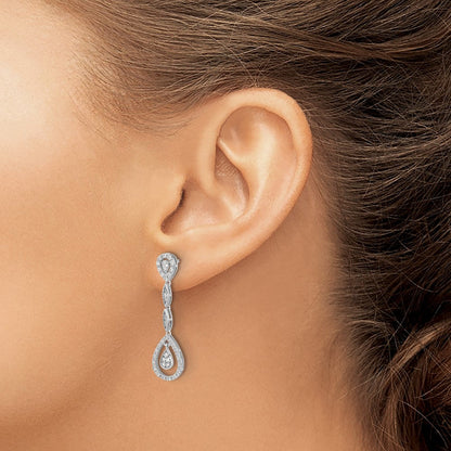 14K Weißgold Tropfen-Ohrhänger mit Stecker, 0,33 ct. im Labor gezüchtete Diamanten, VS/SI+ G+