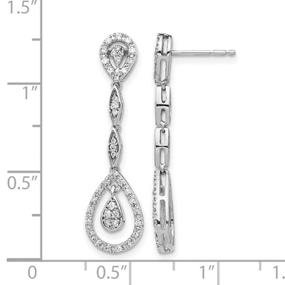 14K Weißgold Tropfen-Ohrhänger mit Stecker, 0,33 ct. im Labor gezüchtete Diamanten, VS/SI+ G+