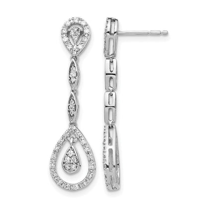 14K Weißgold Tropfen-Ohrhänger mit Stecker, 0,33 ct. im Labor gezüchtete Diamanten, VS/SI+ G+