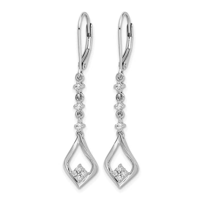 10K Weißgold Diamant Brisur Ohrhänger