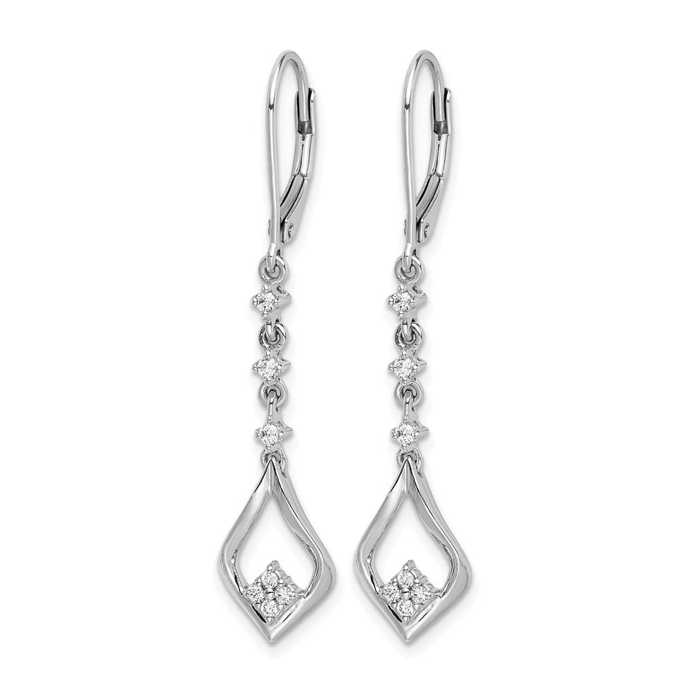 14K Weißgold Ohrhänger mit Leverback-Verschluss, Labordiamant 0,2 ct., VS/SI+ G+