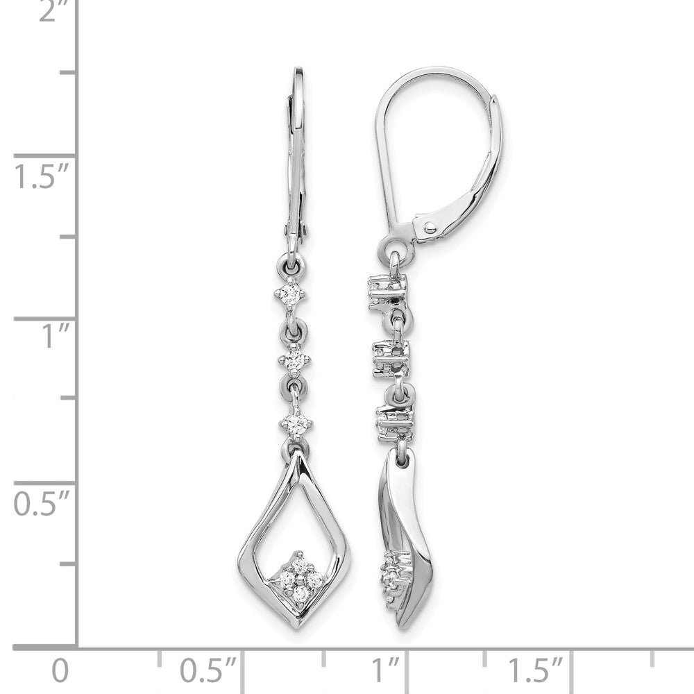 14K Weißgold Ohrhänger mit Leverback-Verschluss, Labordiamant 0,2 ct., VS/SI+ G+