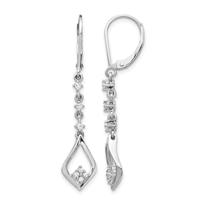 14K Weißgold Ohrhänger mit Leverback-Verschluss, Labordiamant 0,2 ct., VS/SI+ G+