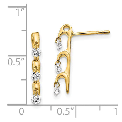 14K Gelbgold Ohrhänger mit echten Diamanten