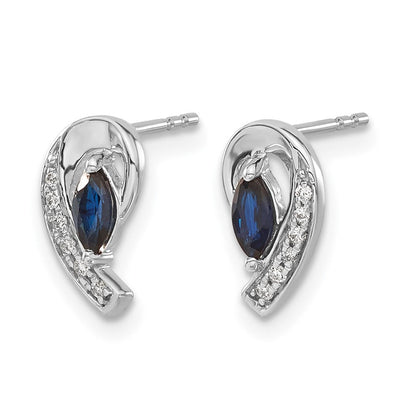 10K Weißgold Diamant Saphir Ohrstecker