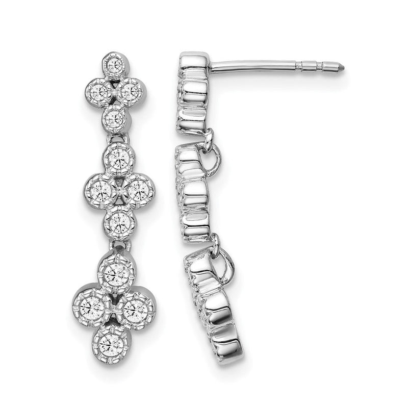 14K Weißgold True Origin 3/8 Karat Im Labor Gezüchtet Diamant Vs Def Blumen Bloom Stecker Ohrhänger