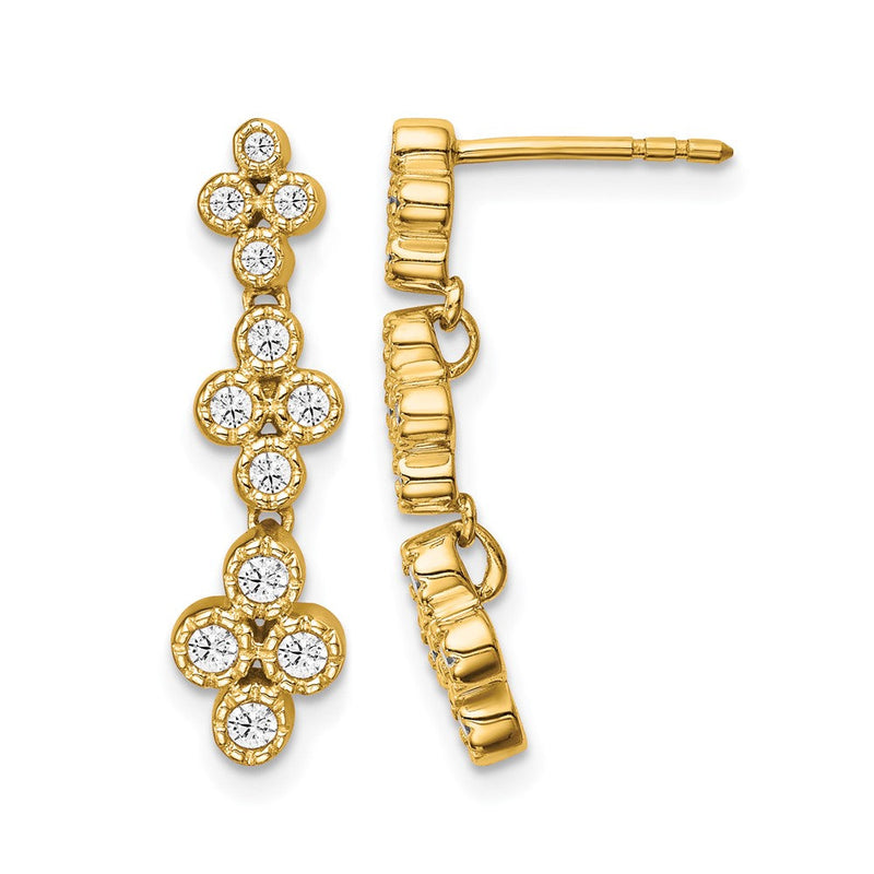 14K Gelbgold True Origin 3/8 Karat Im Labor Gezüchtet Diamant Vs Def Blumen Bloom Stecker Ohrhänger