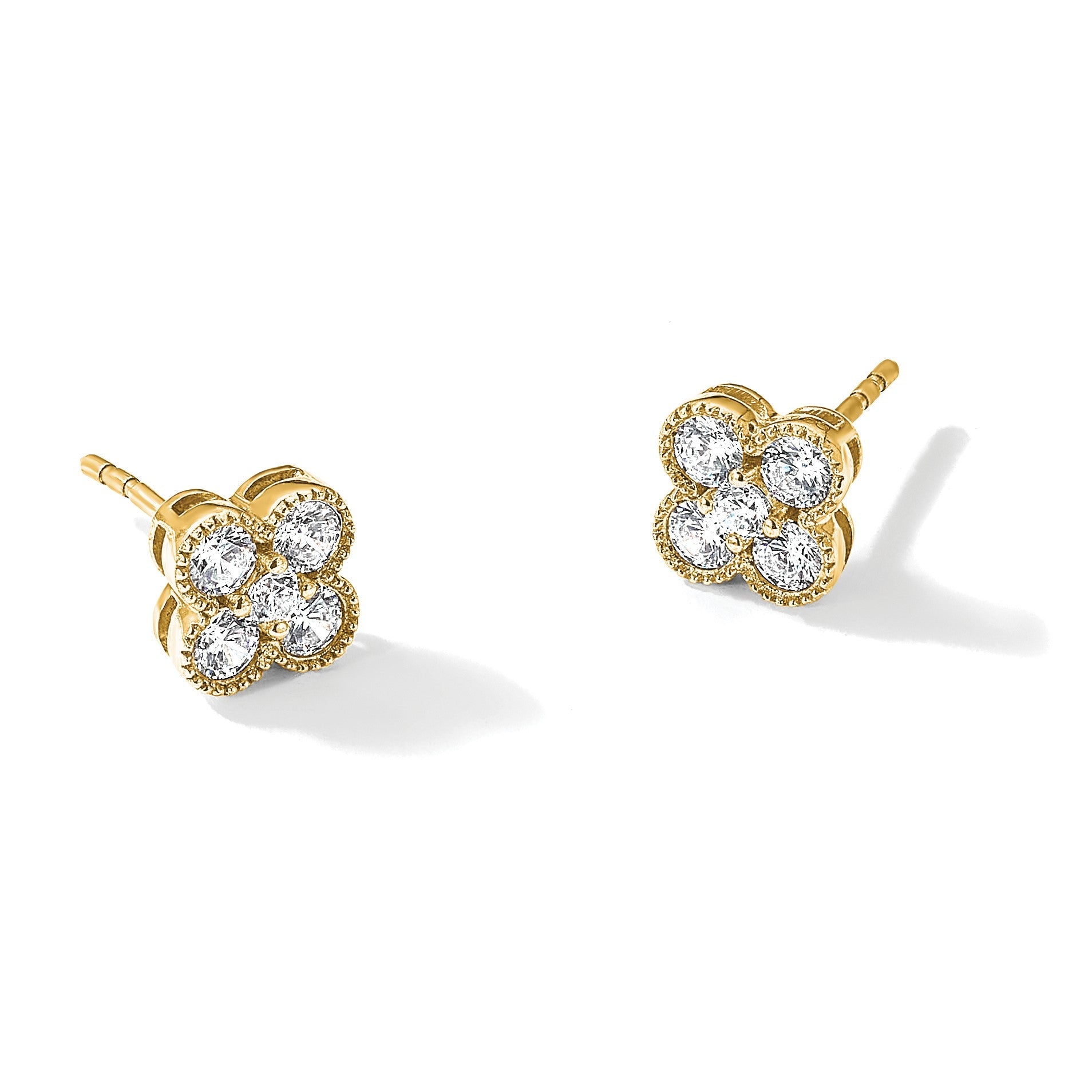 14K Gelbgold True Origin 1 Karat Im Labor Gezüchtet Diamant Vs Def Bloom Blumen Ohrstecker