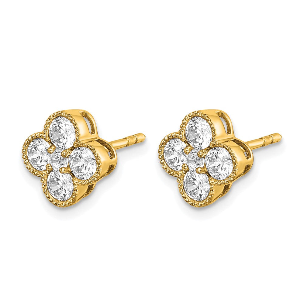 14K Gelbgold True Origin 1 Karat Im Labor Gezüchtet Diamant Vs Def Bloom Blumen Ohrstecker