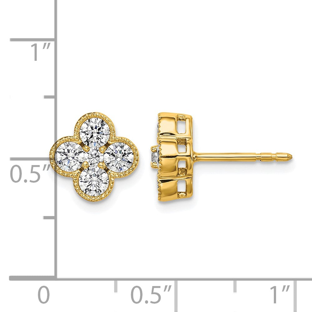 14K Gelbgold True Origin 1 Karat Im Labor Gezüchtet Diamant Vs Def Bloom Blumen Ohrstecker