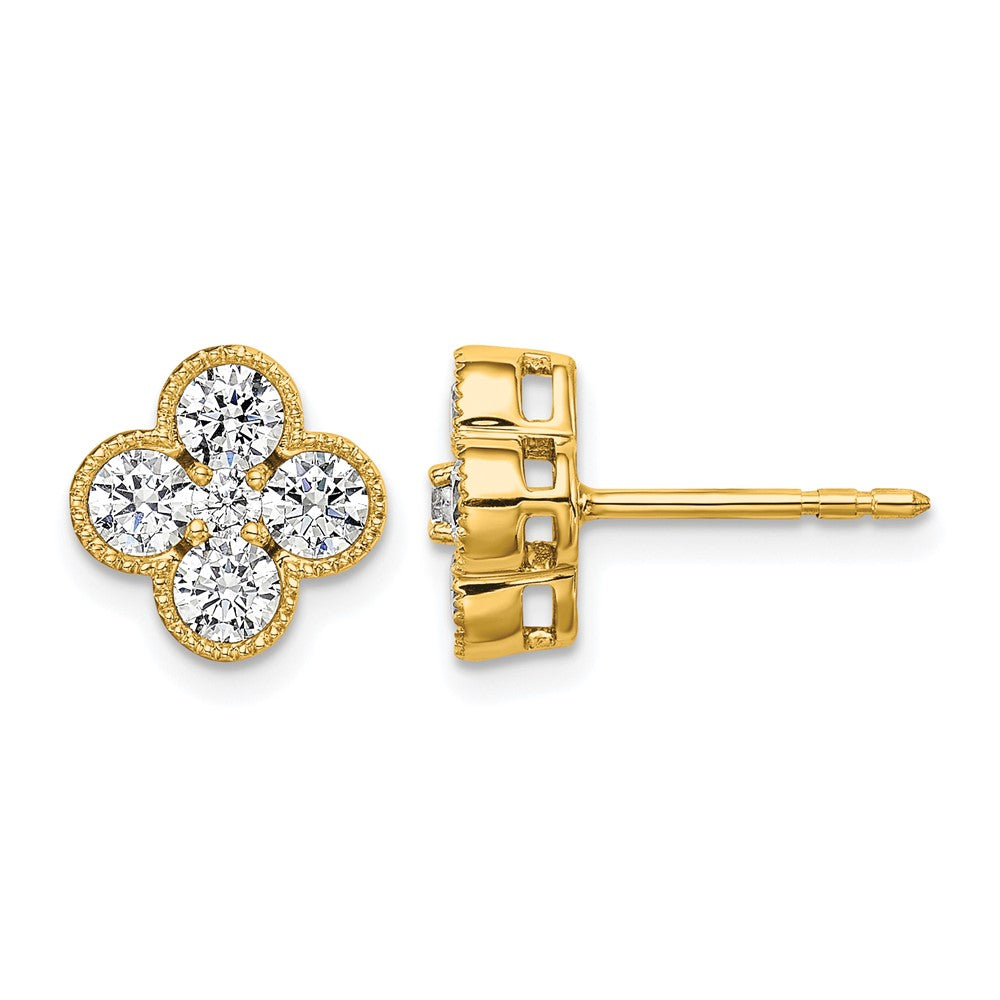 14K Gelbgold True Origin 1 Karat Im Labor Gezüchtet Diamant Vs Def Bloom Blumen Ohrstecker