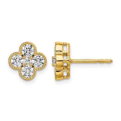 14K Gelbgold True Origin 1 Karat Im Labor Gezüchtet Diamant Vs Def Bloom Blumen Ohrstecker