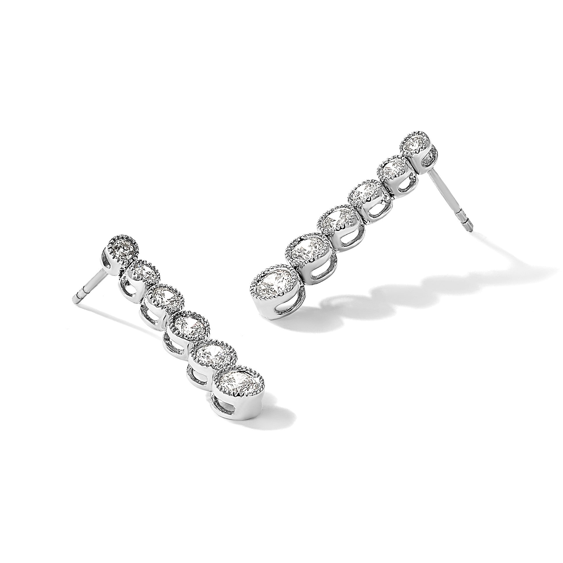 14K Weißgold True Origin 1 Karat Im Labor Gezüchtet Diamant Vs Def Abgestuft Hängend Stecker Ohrring
