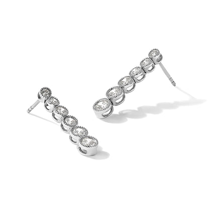 14K Weißgold True Origin 1 Karat Im Labor Gezüchtet Diamant Vs Def Abgestuft Hängend Stecker Ohrring