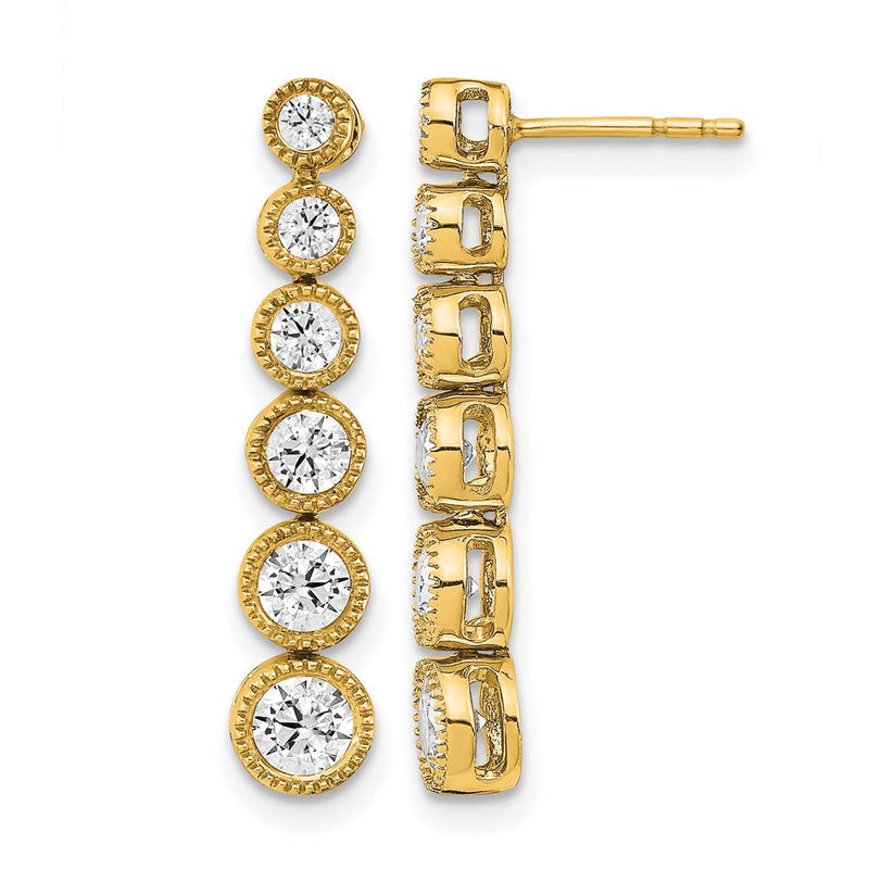 14K Gelbgold True Origin 1 Karat Im Labor Gezüchtet Diamant Vs Def Abgestuft Hängend Stecker Ohrring