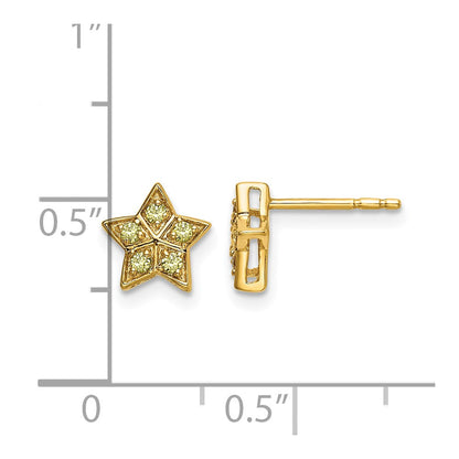 14K Gelbgold Ohrstecker mit gelbem Saphir in Sternform