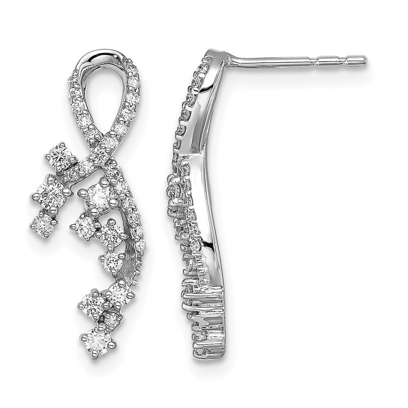 14K Weißgold Florina Ohrstecker mit echten Diamanten, Fancy-Design