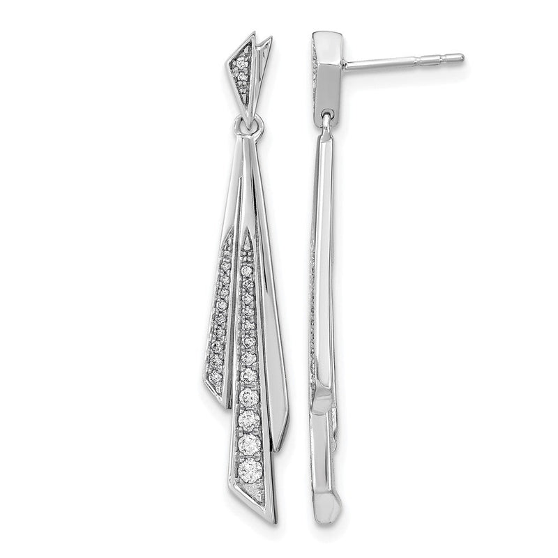 14K Weißgold Diamant-Ohrstecker mit Fantasie-Design