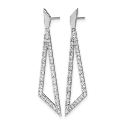 14K Weißgold Echtdiamant-Dreieck-Ohrstecker
