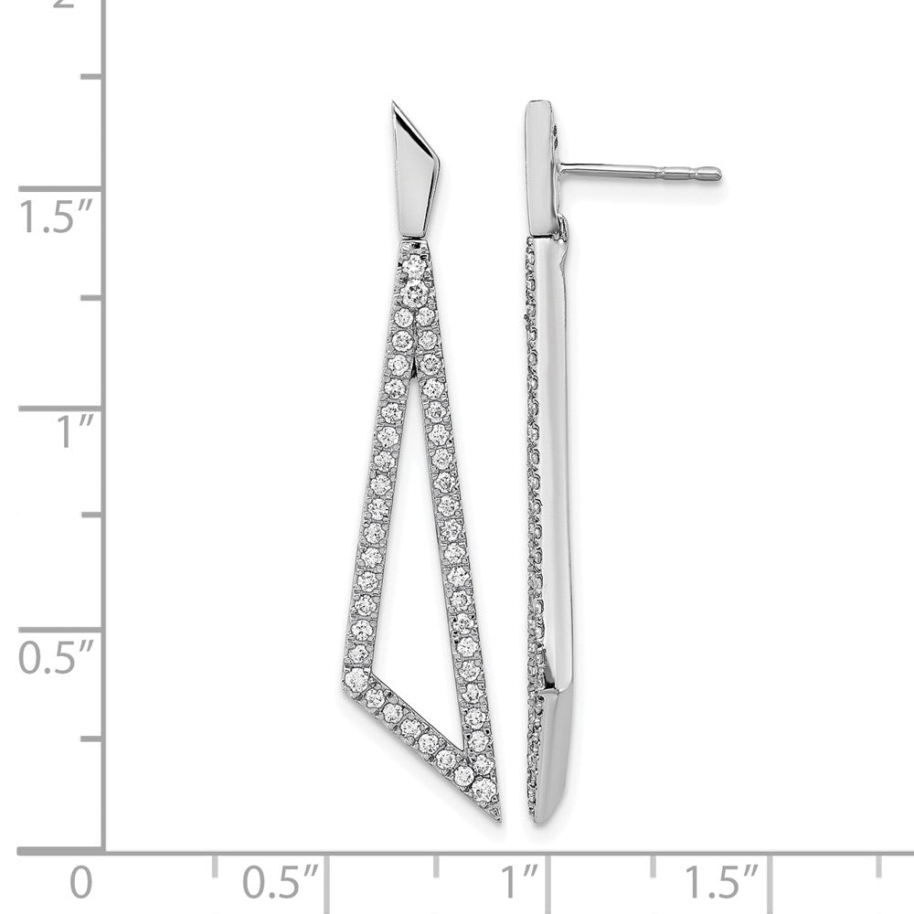 14K Weißgold Echtdiamant-Dreieck-Ohrstecker