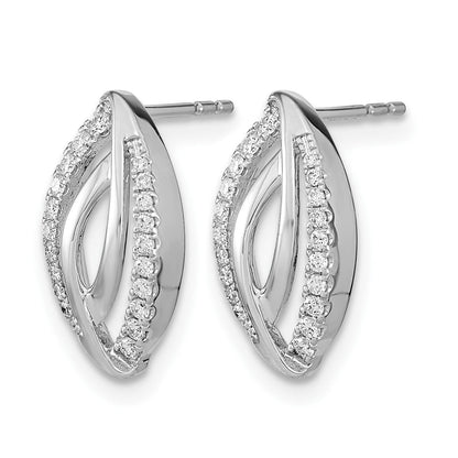 14K Weißgold Ohrstecker mit echten Diamanten