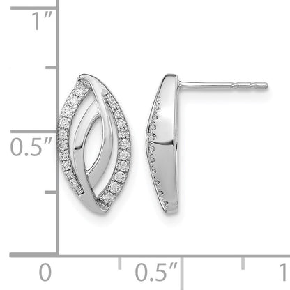 14K Weißgold Ohrstecker mit echten Diamanten