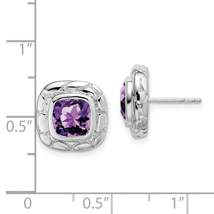 Sterling Silber Amethyst-Ohrringe