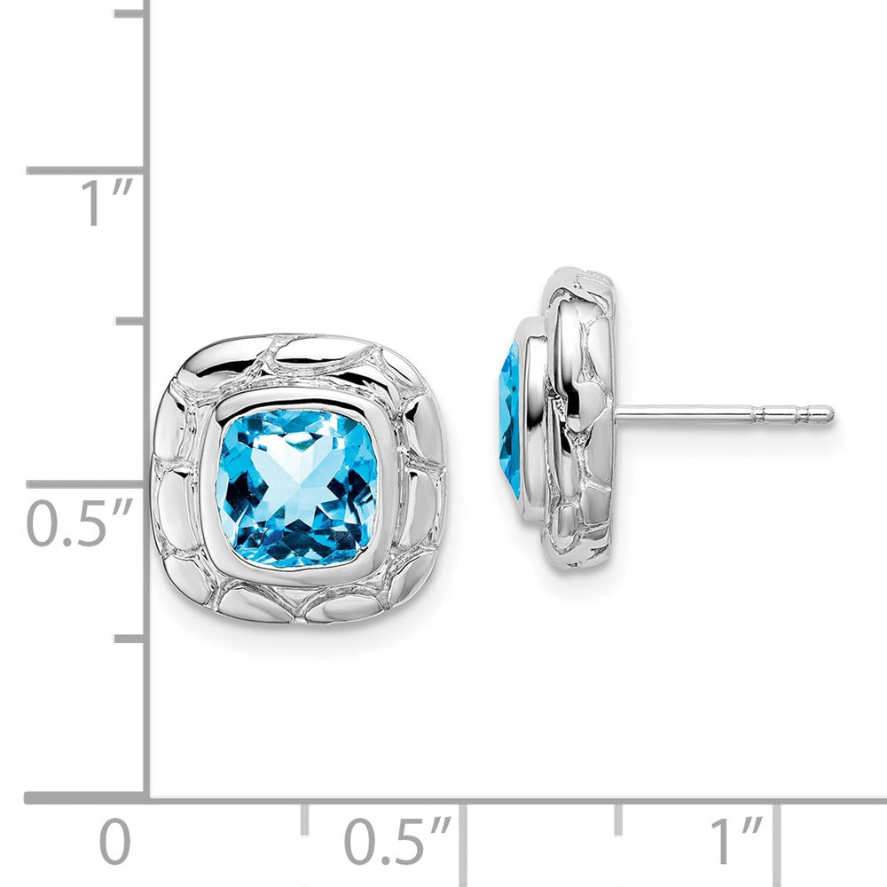 Sterling Silber Blautopas-Ohrringe