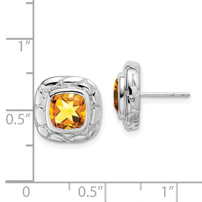 Sterling Silber Citrin-Ohrringe