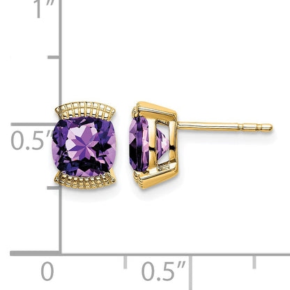 14K Gelbgold Amethyst-Ohrstecker