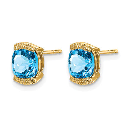 14K Gelbgold Ohrstecker mit Blautopas