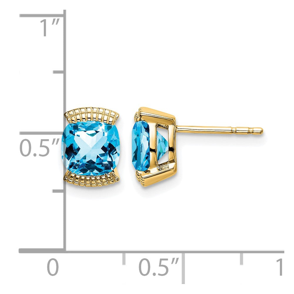 14K Gelbgold Ohrstecker mit Blautopas