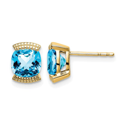 14K Gelbgold Ohrstecker mit Blautopas