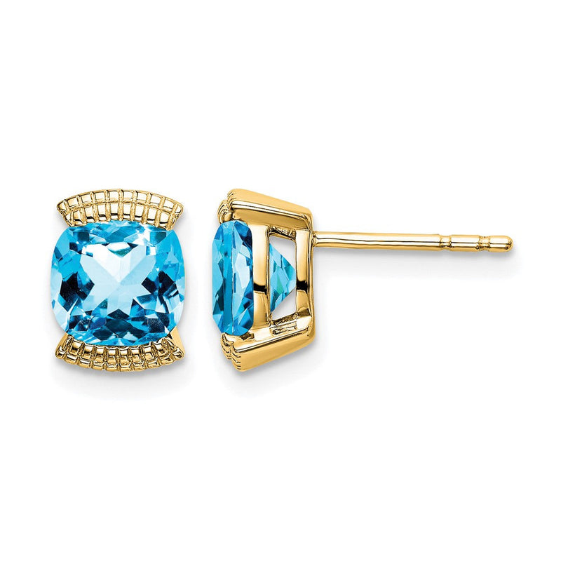 14K Gelbgold Ohrstecker mit Blautopas
