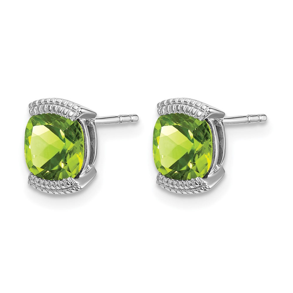 14K Weißgold Peridot-Ohrstecker