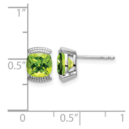 14K Weißgold Peridot-Ohrstecker