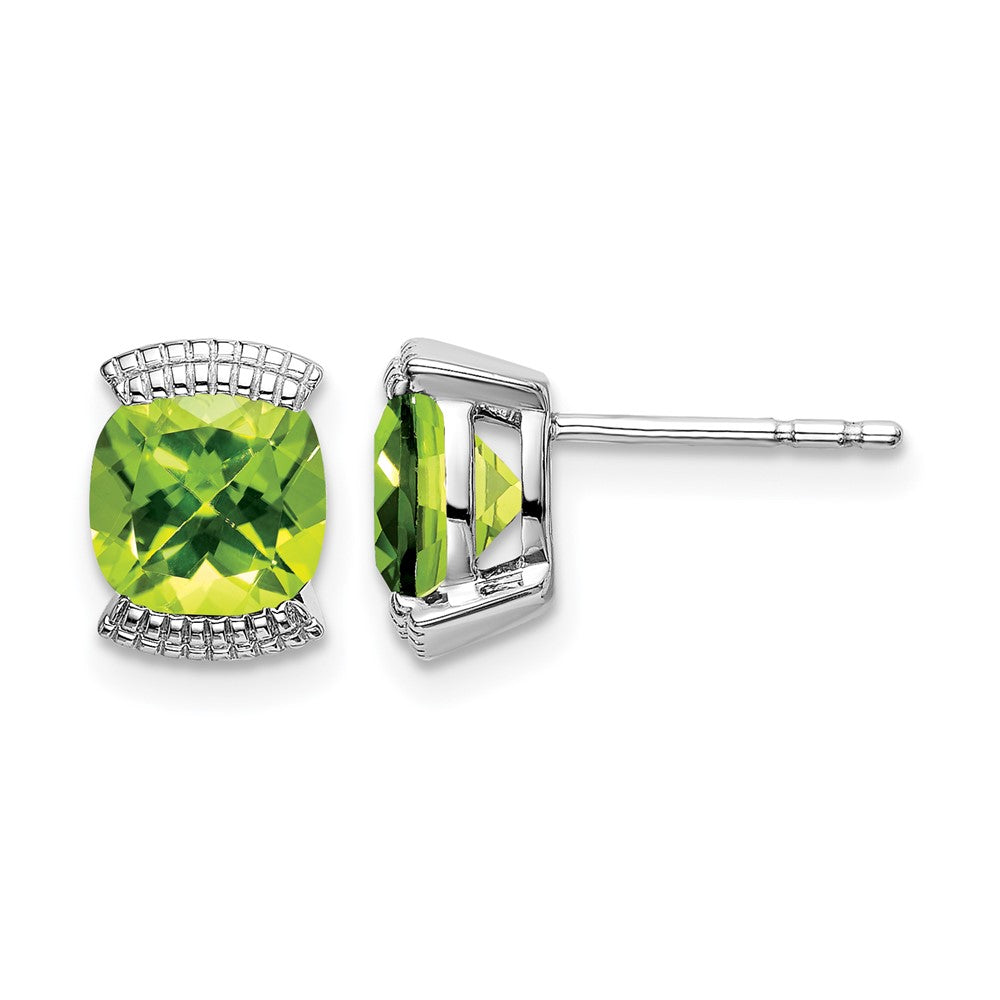 14K Weißgold Peridot-Ohrstecker