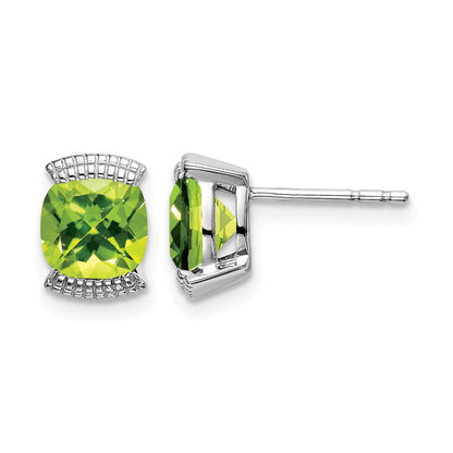 14K Weißgold Peridot-Ohrstecker