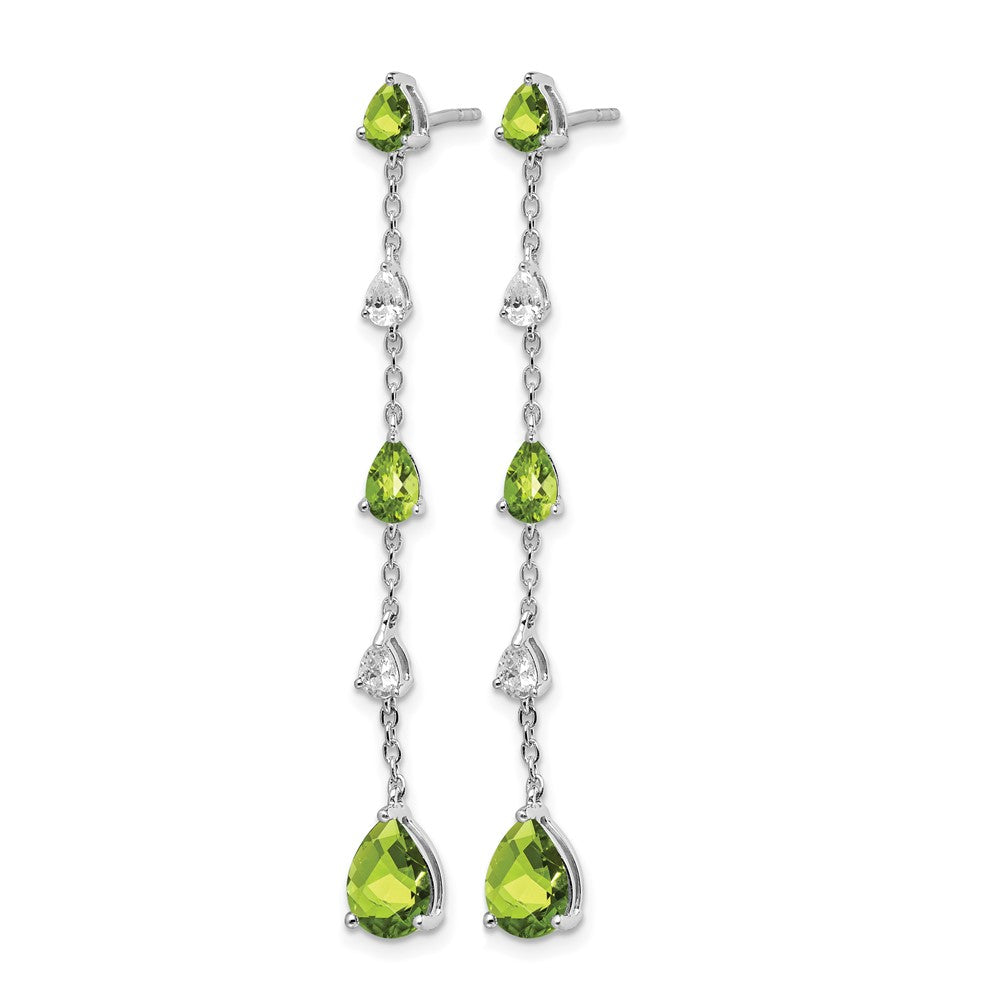 14K Weißgold Peridot- und Weißtopas-Ohrhänger