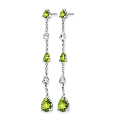 14K Weißgold Peridot- und Weißtopas-Ohrhänger