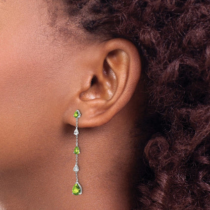 14K Weißgold Peridot- und Weißtopas-Ohrhänger