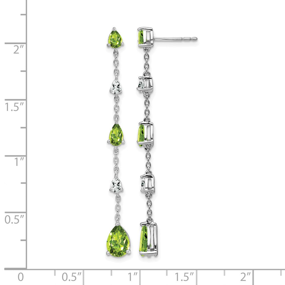 14K Weißgold Peridot- und Weißtopas-Ohrhänger