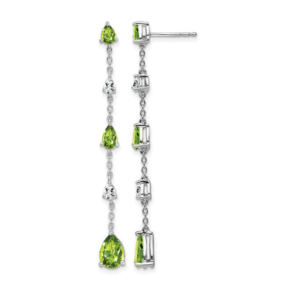 14K Weißgold Peridot- und Weißtopas-Ohrhänger