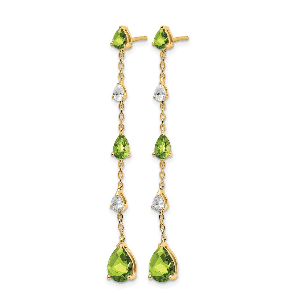 14K Gelbgold Peridot- und Weißtopas-Ohrhänger