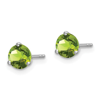 14K Weißgold Ohrringe mit rundem Peridot