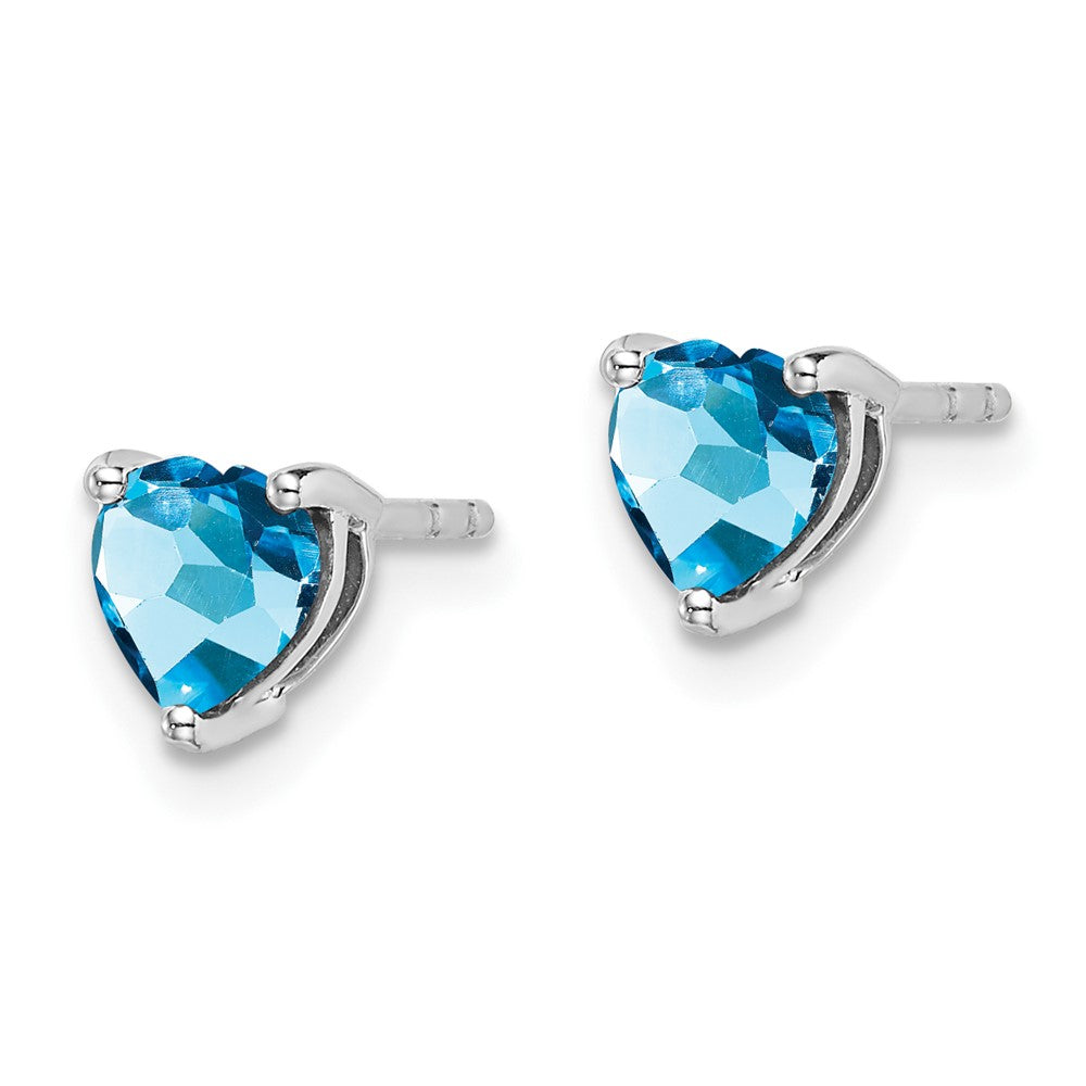 Ohrringe Herz Blautopas 14K Weißgold