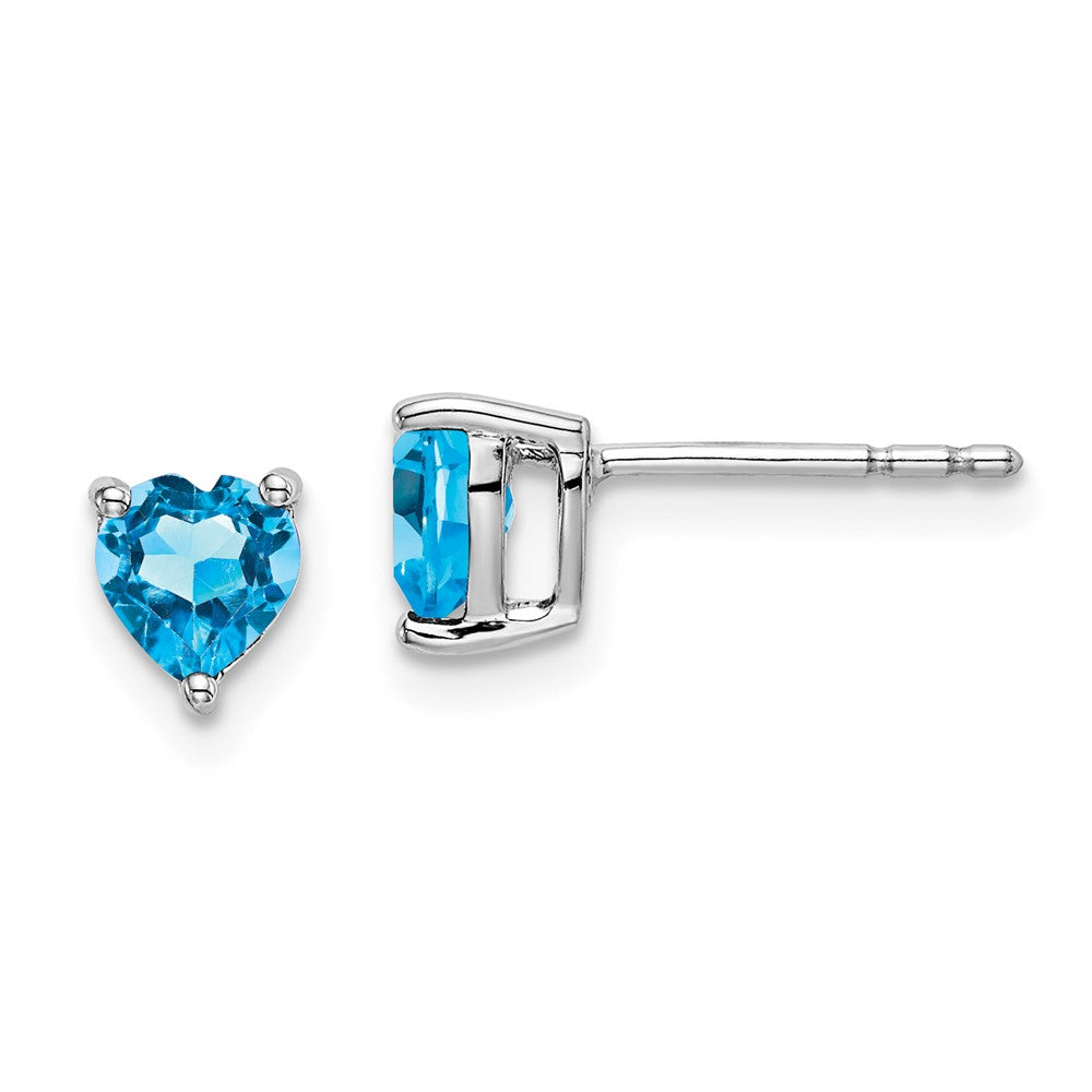 Ohrringe Herz Blautopas 14K Weißgold