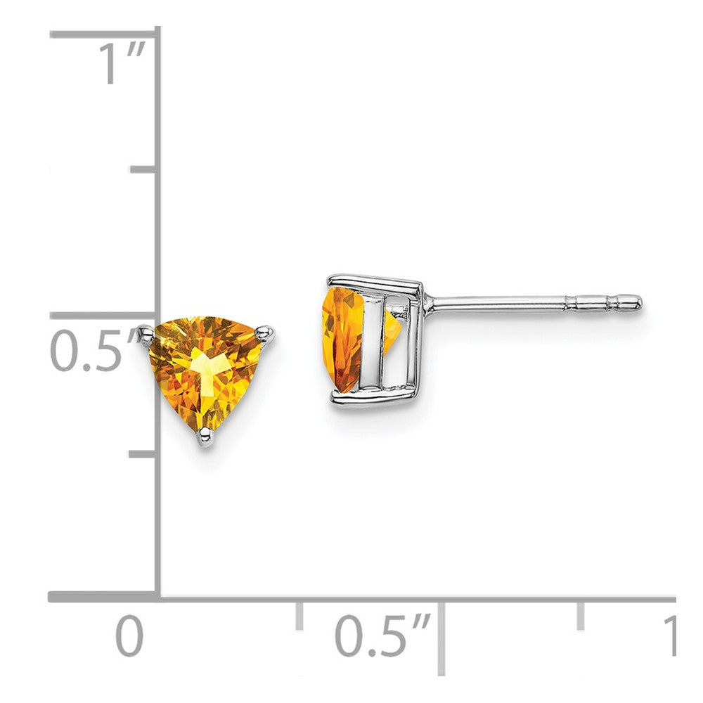 Ohrringe aus 14K Weißgold mit Trillion-Citrin